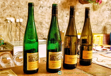The four Dr. Pauly Bergweiler wines we tasted